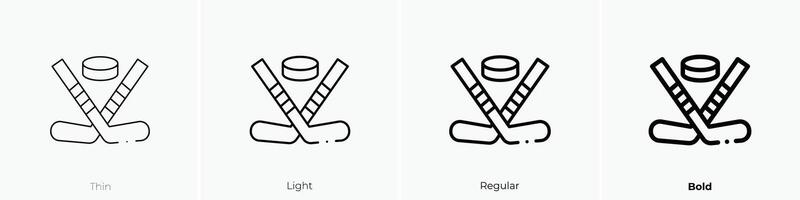 hockey icoon. dun, licht, regelmatig en stoutmoedig stijl ontwerp geïsoleerd Aan wit achtergrond vector