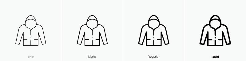 capuchon icoon. dun, licht, regelmatig en stoutmoedig stijl ontwerp geïsoleerd Aan wit achtergrond vector