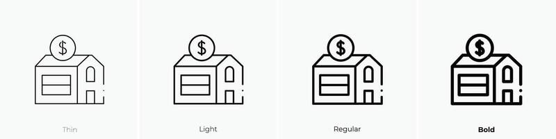 huis icoon. dun, licht, regelmatig en stoutmoedig stijl ontwerp geïsoleerd Aan wit achtergrond vector