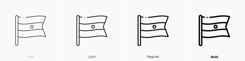 Indië icoon. dun, licht, regelmatig en stoutmoedig stijl ontwerp geïsoleerd Aan wit achtergrond vector