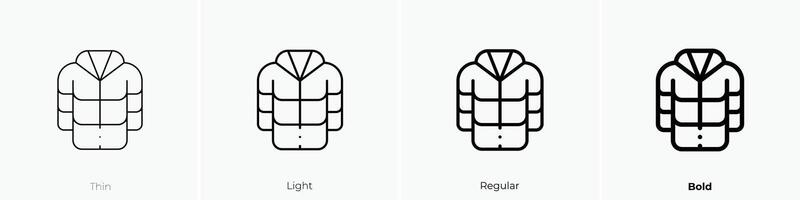 jasje icoon. dun, licht, regelmatig en stoutmoedig stijl ontwerp geïsoleerd Aan wit achtergrond vector