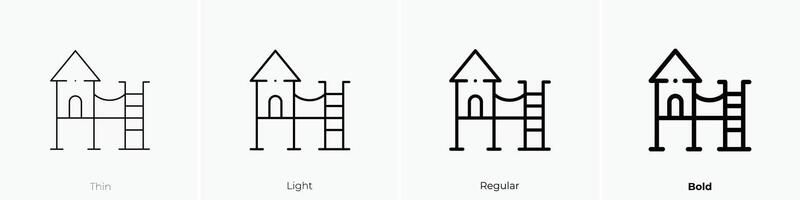 oerwoud icoon. dun, licht, regelmatig en stoutmoedig stijl ontwerp geïsoleerd Aan wit achtergrond vector