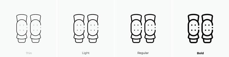 knie stootkussens icoon. dun, licht, regelmatig en stoutmoedig stijl ontwerp geïsoleerd Aan wit achtergrond vector