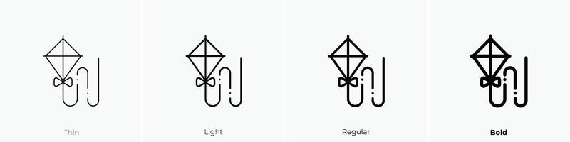 vlieger icoon. dun, licht, regelmatig en stoutmoedig stijl ontwerp geïsoleerd Aan wit achtergrond vector