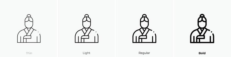 Koreaans icoon. dun, licht, regelmatig en stoutmoedig stijl ontwerp geïsoleerd Aan wit achtergrond vector