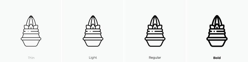 kumbh kalash icoon. dun, licht, regelmatig en stoutmoedig stijl ontwerp geïsoleerd Aan wit achtergrond vector