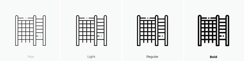 ladder icoon. dun, licht, regelmatig en stoutmoedig stijl ontwerp geïsoleerd Aan wit achtergrond vector