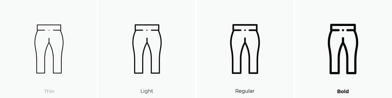 leggings icoon. dun, licht, regelmatig en stoutmoedig stijl ontwerp geïsoleerd Aan wit achtergrond vector