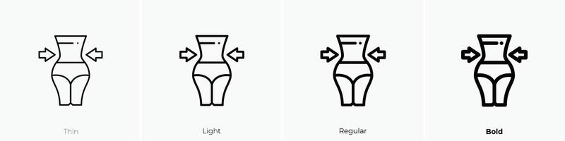 liposuctie icoon. dun, licht, regelmatig en stoutmoedig stijl ontwerp geïsoleerd Aan wit achtergrond vector