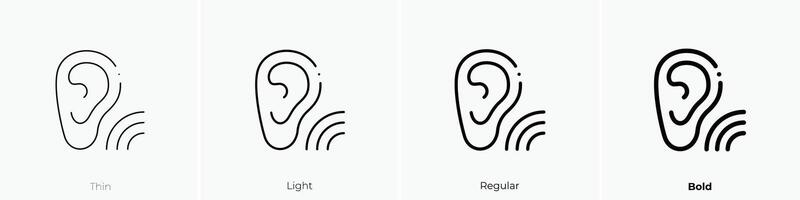 luisteren icoon. dun, licht, regelmatig en stoutmoedig stijl ontwerp geïsoleerd Aan wit achtergrond vector