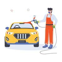 auto onderhoud vlak illustraties vector