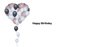 gelukkig verjaardag achtergrond , esthetisch verjaardag achtergrond met baloons geïsoleerd in wit geschikt voor poster banier of geschenk kaart vector