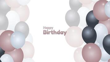 gelukkig verjaardag achtergrond , esthetisch verjaardag achtergrond met baloons geschikt voor poster banier of geschenk kaart vector