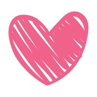 hand- getrokken hart illustratie Aan wit achtergrond, hart liefde ontwerp vector