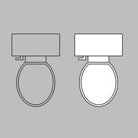 top visie toilet icoon voor huis plan ontwerp. toilet icoon schets. toilet icoon schets vector