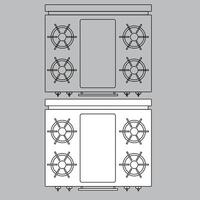 top visie fornuis icoon voor huis plan ontwerp. fornuis icoon schets. fornuis icoon schets vector