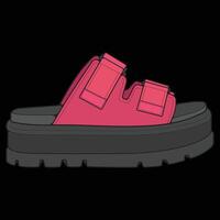 mode sandaal illustratie Aan wit achtergrond . zomer schoen van sandaal tekenfilm. geïsoleerd tekenfilm zomer schoenen. vector