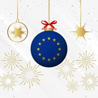 Kerstmis bal ornamenten Europese unie vlag viering vector