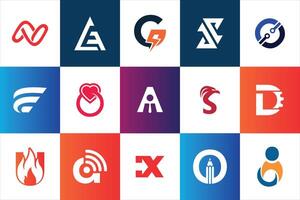 reeks van creatief modern minimaal logo ontwerp sjabloon bedrijf bedrijf website sociaal media gebruik meetkundig monogram eerste stijlen vector