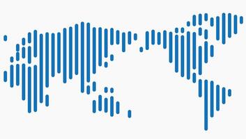 verticaal strip lijn wereld kaart Aan wit achtergrond. vector