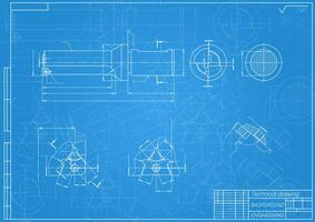 mechanisch bouwkunde tekeningen Aan blauw achtergrond. kraan hulpmiddelen, boorder. technisch ontwerp. omslag. blauwdruk. illustratie vector