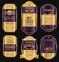 Luxe premium gouden insignes en labels vector