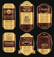 Luxe premium gouden insignes en labels vector