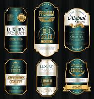 Luxe premium gouden insignes en labels vector