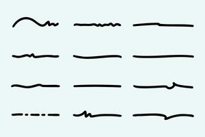 reeks van hand- getrokken onderstrepen. vector
