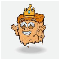 karamel mascotte karakter tekenfilm met niet weten glimlach uitdrukking. voor merk, label, verpakking en Product. vector