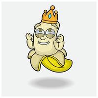 banaan mascotte karakter tekenfilm met gelukkig uitdrukking. voor merk, label, verpakking en Product. vector