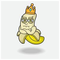 banaan mascotte karakter tekenfilm met jaloers uitdrukking. voor merk, label, verpakking en Product. vector