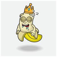 banaan mascotte karakter tekenfilm met slaap uitdrukking. voor merk, label, verpakking en Product. vector
