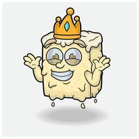 margarine mascotte karakter tekenfilm met niet weten glimlach uitdrukking. voor merk, label, verpakking en Product. vector