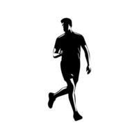 loper silhouet sport werkzaamheid icoon teken of symbool. atleet logo. atletisch sport. jogging of sprinten jongen. marathon ras. snelheid concept. loper figuur vector