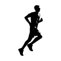 loper silhouet sport werkzaamheid icoon teken of symbool. atleet logo. atletisch sport. jogging of sprinten jongen. marathon ras. snelheid concept. loper figuur vector