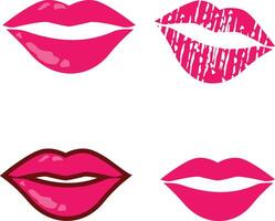 reeks van roze lippen illustratie vector