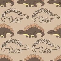 stegosaurus dinosaurus naadloos patroon vector