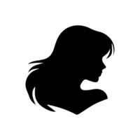 haar- stijl vrouw silhouet, schoonheid gezicht meisje silhouet logo vector