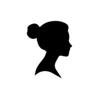 haar- stijl vrouw silhouet, schoonheid gezicht meisje silhouet logo vector