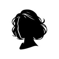 haar- stijl vrouw silhouet, schoonheid gezicht meisje silhouet logo vector