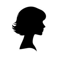 haar- stijl vrouw silhouet, schoonheid gezicht meisje silhouet logo vector