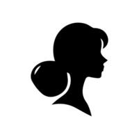 haar- stijl vrouw silhouet, schoonheid gezicht meisje silhouet logo vector