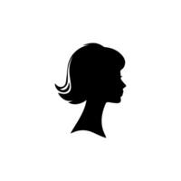 haar- stijl vrouw silhouet, schoonheid gezicht meisje silhouet logo vector