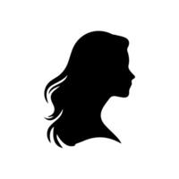 haar- stijl vrouw silhouet, schoonheid gezicht meisje silhouet logo vector