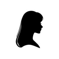 haar- stijl vrouw silhouet, schoonheid gezicht meisje silhouet logo vector