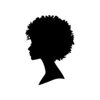 haar- stijl vrouw silhouet, schoonheid gezicht meisje silhouet logo vector