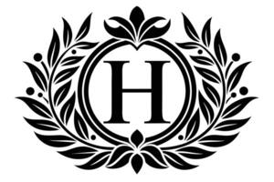 blad brief h logo icoon sjabloon ontwerp vector