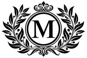 blad brief m logo icoon sjabloon ontwerp vector
