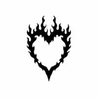 liefde hart tribal symbool logo. tribal tatoeëren ontwerp. stencil sticker illustratie vector